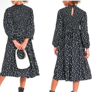 A New Day Black & White MIDI Long Sleeve Dress